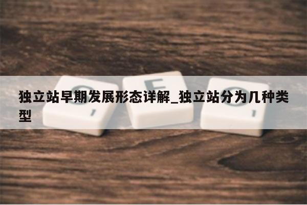 独立站早期发展形态详解_独立站分为几种类型