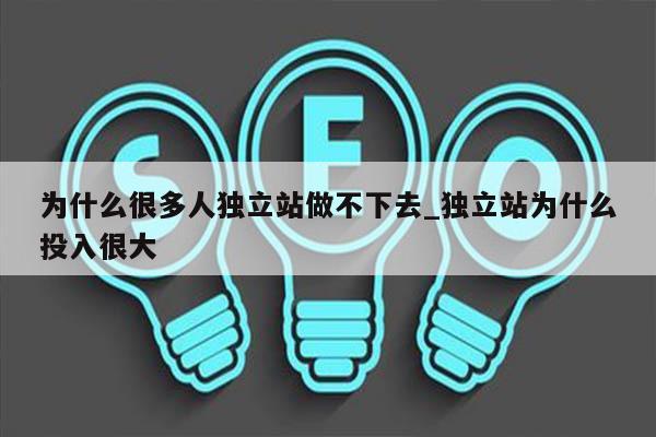 为什么很多人独立站做不下去_独立站为什么投入很大