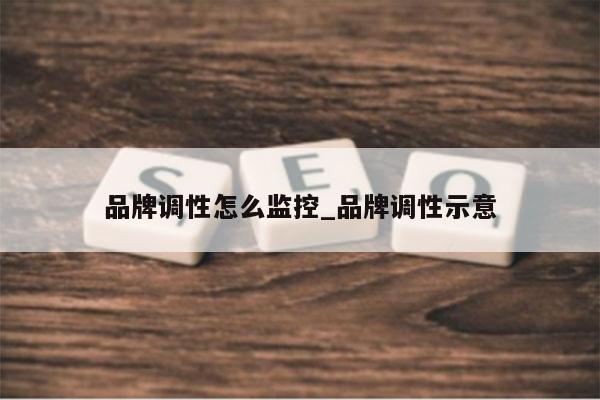 品牌调性怎么监控_品牌调性示意