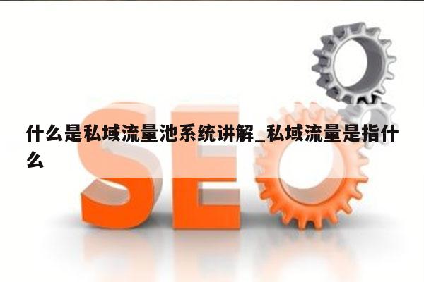 什么是私域流量池系统讲解_私域流量是指什么