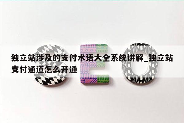 独立站涉及的支付术语大全系统讲解_独立站支付通道怎么开通