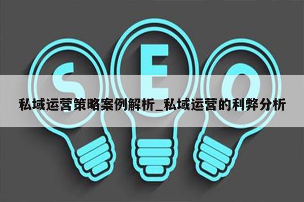 私域运营策略案例解析_私域运营的利弊分析