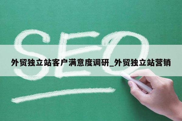 外贸独立站客户满意度调研_外贸独立站营销