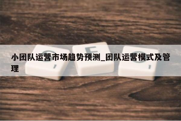 小团队运营市场趋势预测_团队运营模式及管理