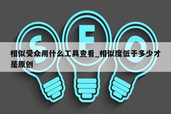 相似受众用什么工具查看_相似度低于多少才是原创