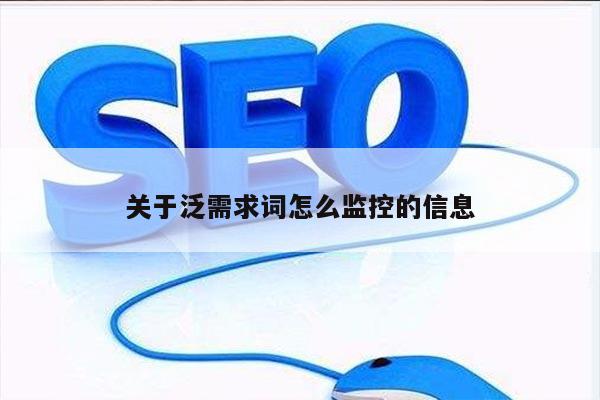 关于泛需求词怎么监控的信息