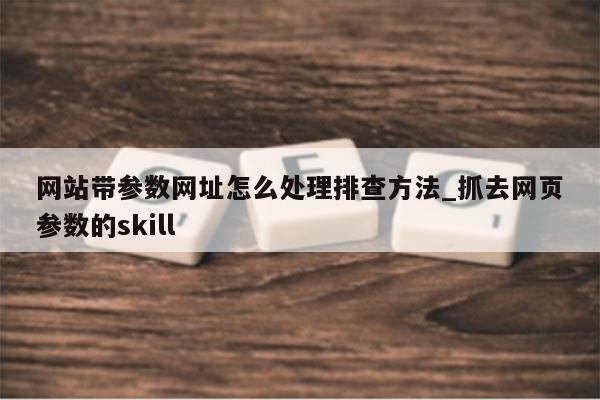 网站带参数网址怎么处理排查方法_抓去网页参数的skill