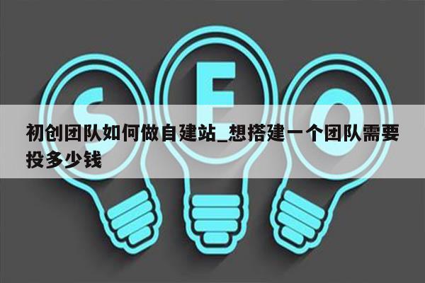 初创团队如何做自建站_想搭建一个团队需要投多少钱