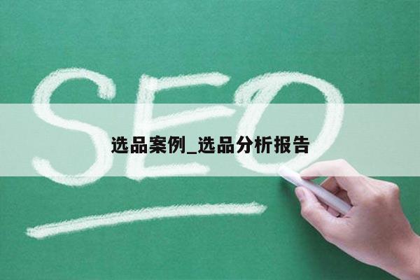 选品案例_选品分析报告