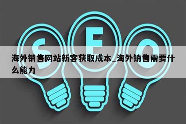 海外销售网站新客获取成本_海外销售需要什么能力