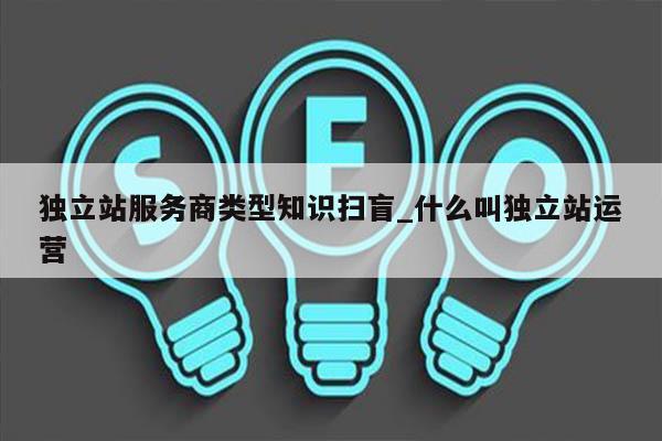 独立站服务商类型知识扫盲_什么叫独立站运营