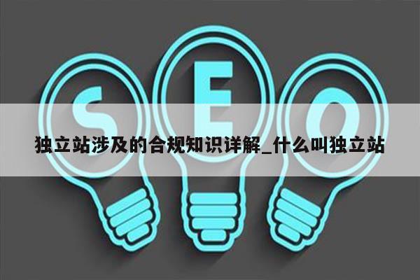 独立站涉及的合规知识详解_什么叫独立站