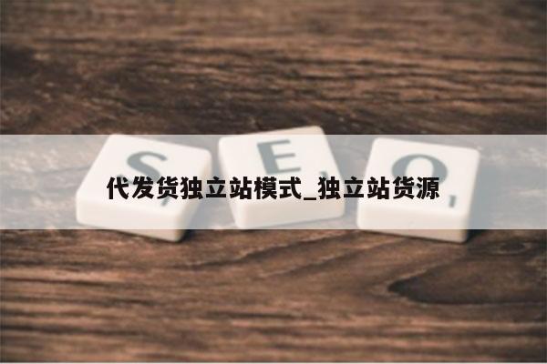 代发货独立站模式_独立站货源