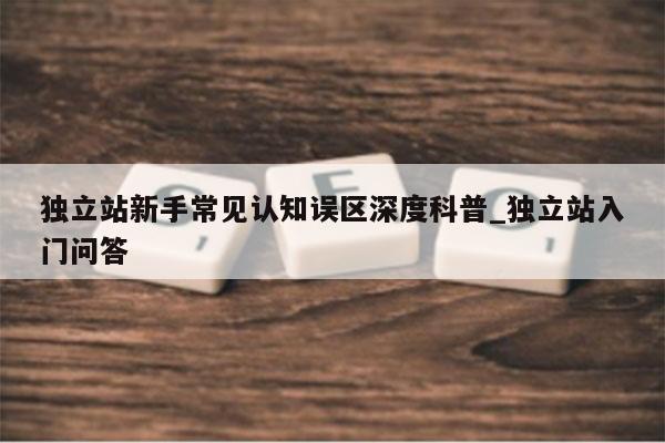 独立站新手常见认知误区深度科普_独立站入门问答