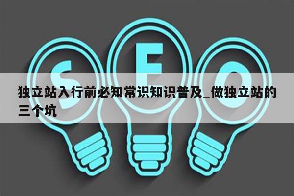 独立站入行前必知常识知识普及_做独立站的三个坑