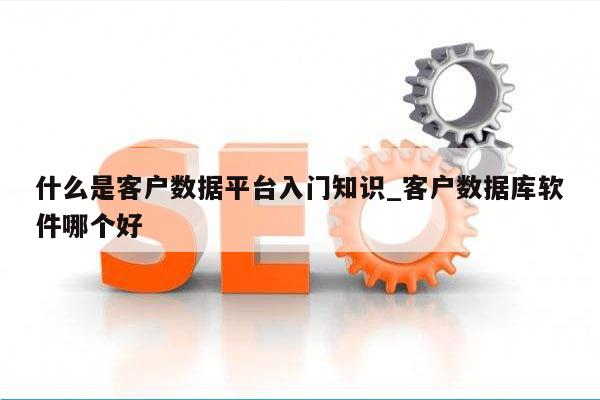 什么是客户数据平台入门知识_客户数据库软件哪个好