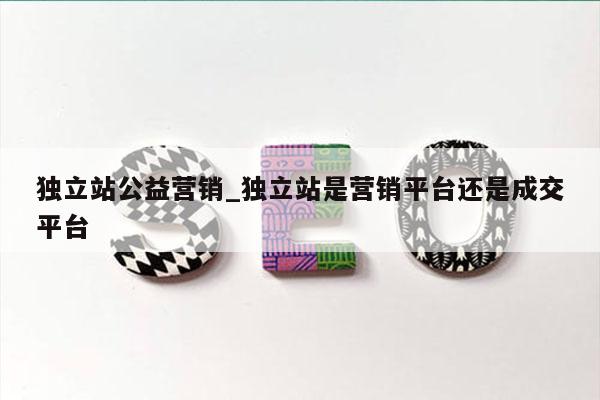 独立站公益营销_独立站是营销平台还是成交平台