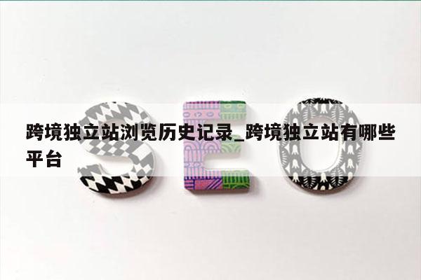 跨境独立站浏览历史记录_跨境独立站有哪些平台