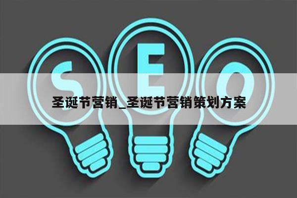 圣诞节营销_圣诞节营销策划方案