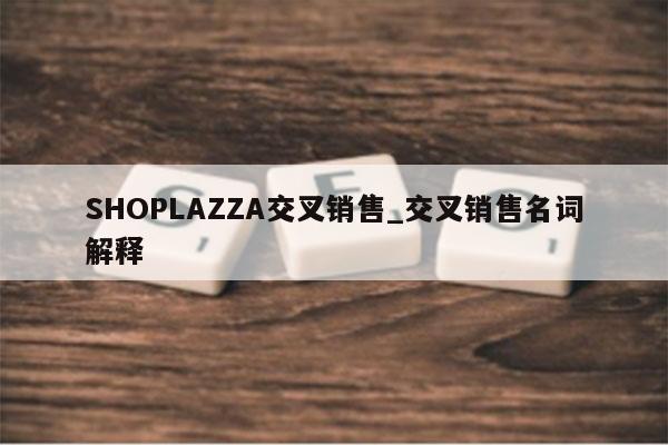 SHOPLAZZA交叉销售_交叉销售名词解释