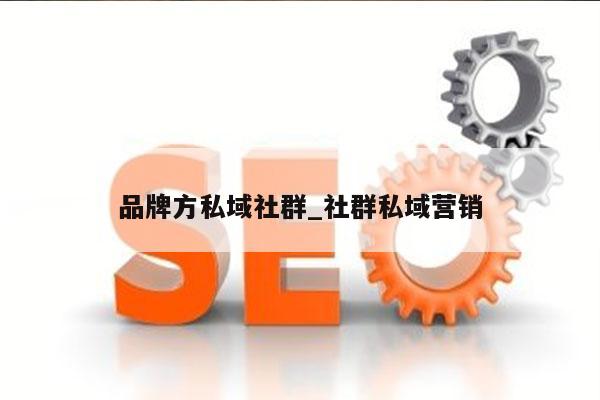 品牌方私域社群_社群私域营销