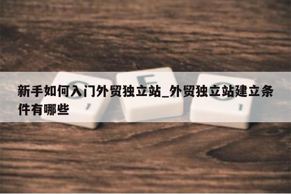 新手如何入门外贸独立站_外贸独立站建立条件有哪些