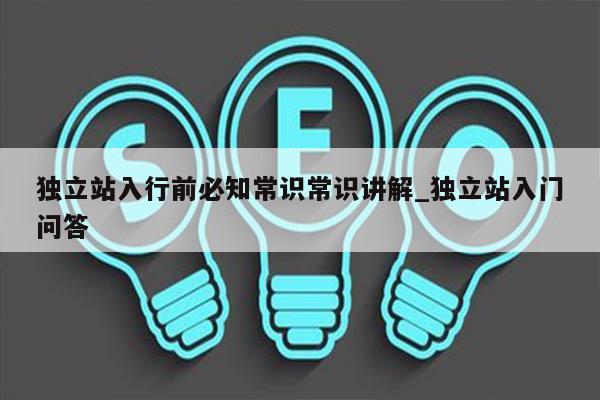 独立站入行前必知常识常识讲解_独立站入门问答