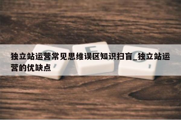 独立站运营常见思维误区知识扫盲_独立站运营的优缺点