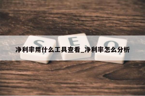 净利率用什么工具查看_净利率怎么分析