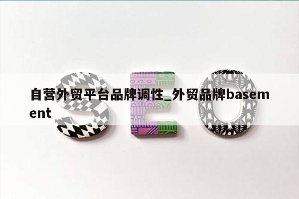 自营外贸平台品牌调性_外贸品牌basement