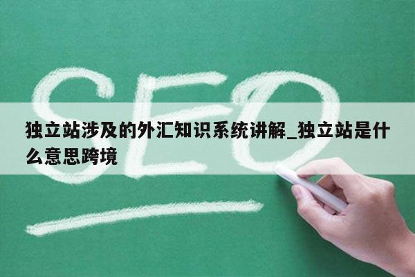 独立站涉及的外汇知识系统讲解_独立站是什么意思跨境