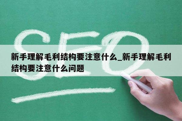 新手理解毛利结构要注意什么_新手理解毛利结构要注意什么问题