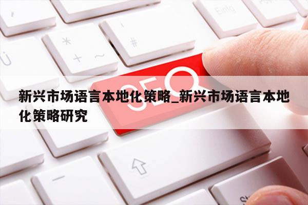 新兴市场语言本地化策略_新兴市场语言本地化策略研究