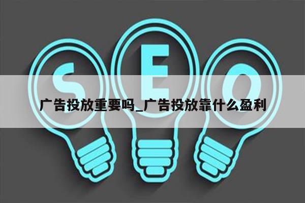 广告投放重要吗_广告投放靠什么盈利