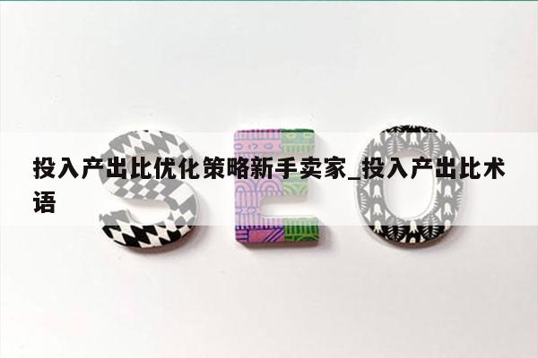 投入产出比优化策略新手卖家_投入产出比术语