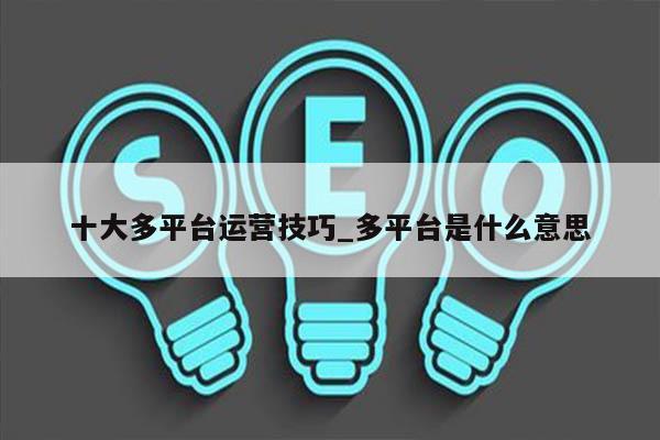 十大多平台运营技巧_多平台是什么意思