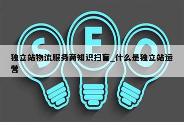独立站物流服务商知识扫盲_什么是独立站运营