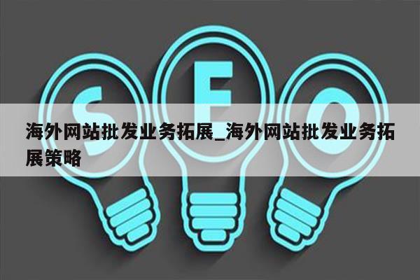 海外网站批发业务拓展_海外网站批发业务拓展策略