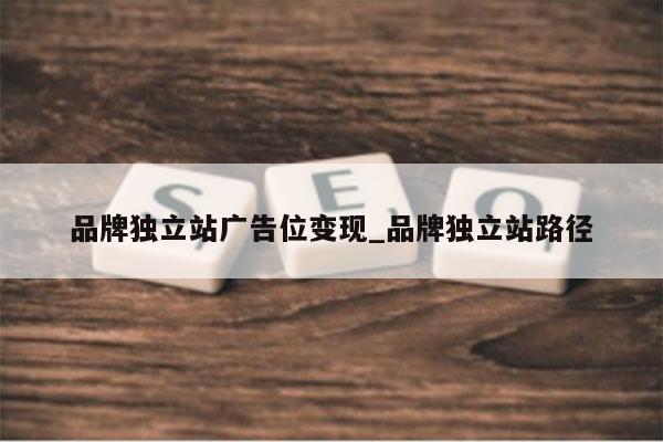 品牌独立站广告位变现_品牌独立站路径