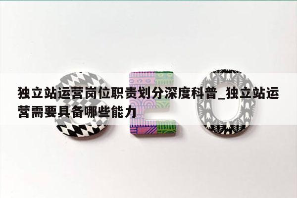 独立站运营岗位职责划分深度科普_独立站运营需要具备哪些能力