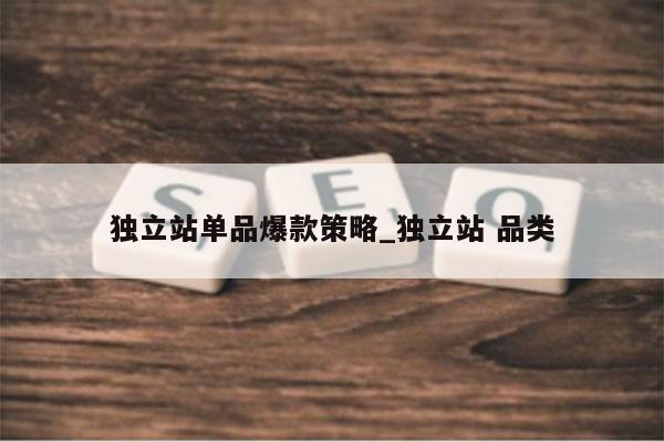 独立站单品爆款策略_独立站 品类