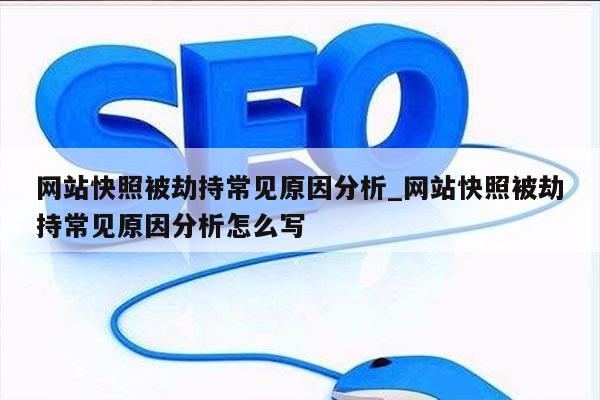 网站快照被劫持常见原因分析_网站快照被劫持常见原因分析怎么写
