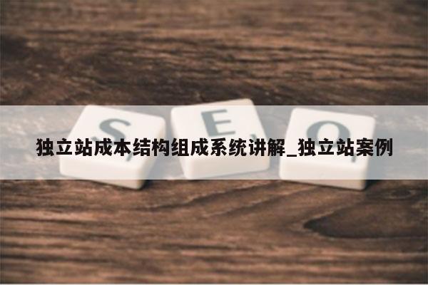独立站成本结构组成系统讲解_独立站案例