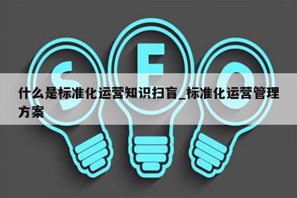 什么是标准化运营知识扫盲_标准化运营管理方案