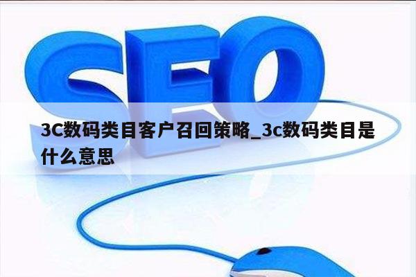 3C数码类目客户召回策略_3c数码类目是什么意思