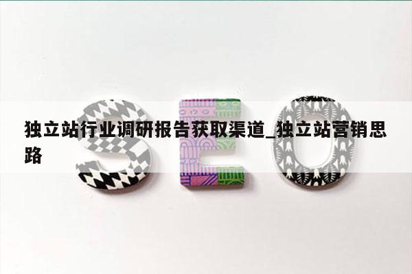 独立站行业调研报告获取渠道_独立站营销思路