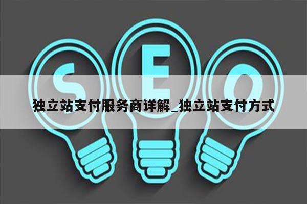 独立站支付服务商详解_独立站支付方式