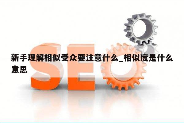 新手理解相似受众要注意什么_相似度是什么意思