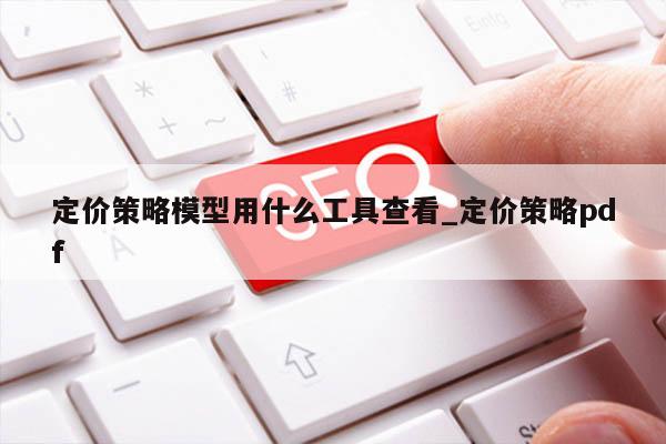 定价策略模型用什么工具查看_定价策略pdf