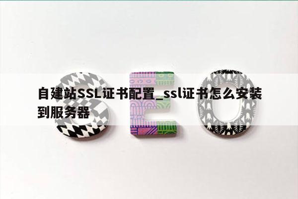 自建站SSL证书配置_ssl证书怎么安装到服务器